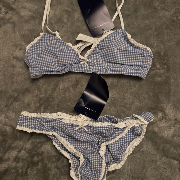 Brandy Melville blue checkered set - Picture 1 of 1